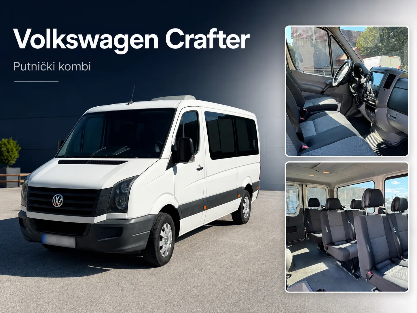 Volkswagen Crafter putnički kombi 8+1 s prostranim putničkim prostorom